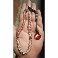 Göktürk "Türk" & Wolf Head Quartz Tesbih | Red Tassel Göktürk "Türk" & Wolf Head Quartz Tesbih | Red Tassel